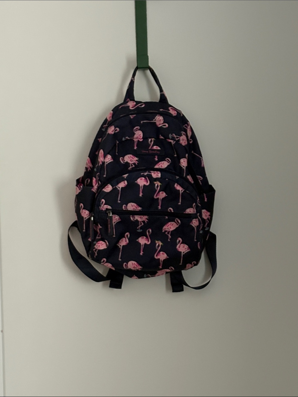 Vera Bradley Navy Backpack with Pink Flamingo Print - Picture 1 of 1